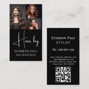 Carte De Visite Photo moderne tendance Hair Stylist 3 photo