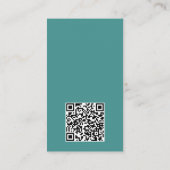 Carte De Visite Photo moderne Turquoise Aqua QR Code Business (Dos)