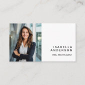 Carte De Visite Photo moderne White Real Estate Professional QR (Devant)