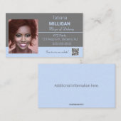 Carte De Visite Photo modifiable Code QR du politicien (Devant / Derrière)