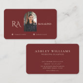 Carte De Visite Photo Monogramme de Bourgogne professionnelle mode (Devant / Derrière)