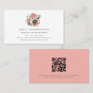 Carte De Visite Photo Motif QR Code Photographe Mariage