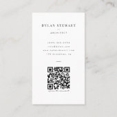 Carte de visite photo noir et blanc avec code QR (Dos)
