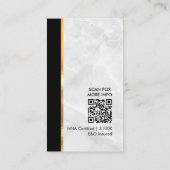 Carte De Visite Photo Noir et Marbre blanc professionnel (Dos)