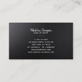 Carte De Visite Photo Noir Métal Professionnel Simple Moderne (Dos)