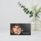 Carte De Visite Photo Noir Métal Professionnel Simple Moderne (Debout devant)