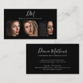 Carte De Visite Photo noir moderne collage de maquillage tendance (Devant / Derrière)