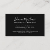 Carte De Visite Photo noir moderne collage de maquillage tendance (Dos)