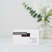 Carte de visite photo noir rouge gris blanc (Debout devant)