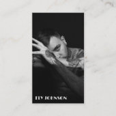 Carte De Visite Photo noire et blanche Décontractée (Devant)