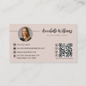 Carte De Visite Photo Notaire moderne Code QR (Dos)