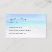 Carte De Visite Photo Ocean Beach Sea Travel Blue (Dos)