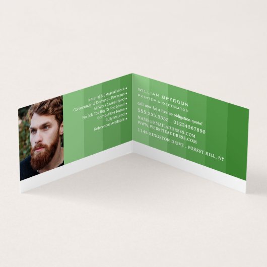 Carte De Visite Photo Ombre Vert, Peintre & Décorateur (Intérieur)