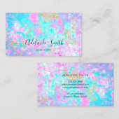 Carte De Visite photo opale bleu violet (Devant / Derrière)