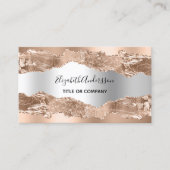 Carte De Visite Photo or argent agate marbre qr code (Devant)