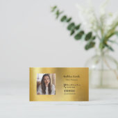 Carte De Visite Photo Or moderne QR Code Professionnel (Debout devant)
