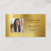 Carte De Visite Photo Or moderne QR Code Professionnel (Devant)