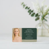 Carte De Visite Photo Or Vert (Debout devant)