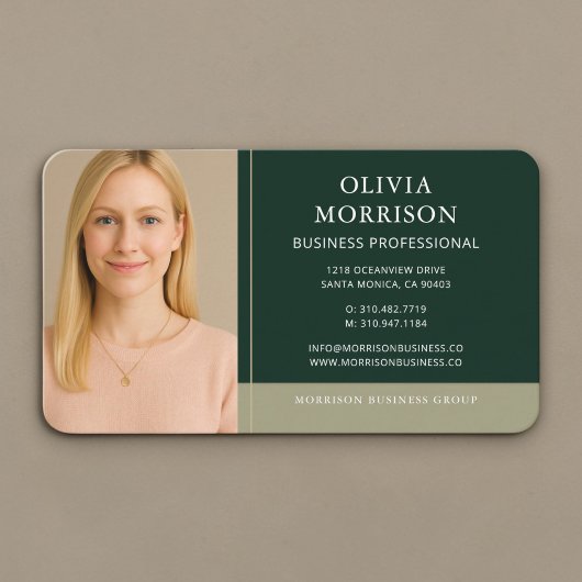 Carte De Visite Photo Or Vert
