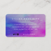 Carte De Visite Photo ornementale unique rose et violet (Dos)