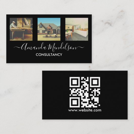 Carte De Visite Photo ou Logo code QR (Devant / Derrière)