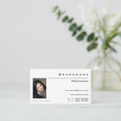 Carte De Visite Photo ou Logo Professionnel blanc classique (Debout devant)
