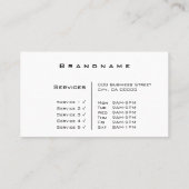 Carte De Visite Photo ou Logo Professionnel blanc classique (Dos)