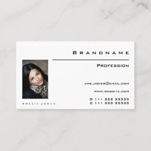 Carte De Visite Photo ou Logo Professionnel blanc classique