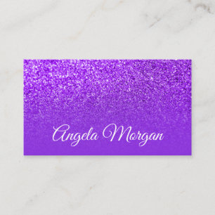 Carte De Visite Photo Pailleté Dégradé Violet Bleu