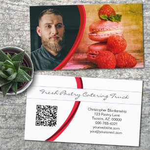 Carte De Visite Photo pâtisserie personnalisée et chef avec code Q