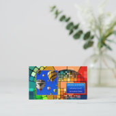 Carte de visite photo personnalisé géométrique col (Debout devant)