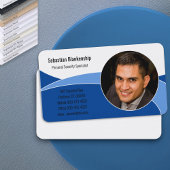 Carte De Visite Photo personnalisée Abstrait Blue Security Profess
