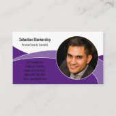 Carte De Visite Photo personnalisée Abstrait Purple Security Profe (Devant)