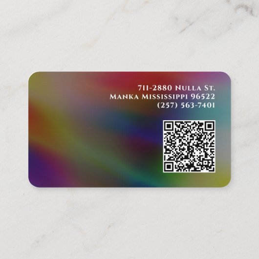 Carte De Visite Photo personnalisée Abstraite moderne Arc-en-ciel (Dos)