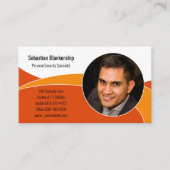 Carte De Visite Photo personnalisée Abstraite Orange Security Prof (Devant)