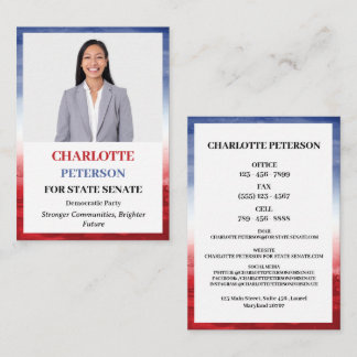 Carte De Visite Photo personnalisée Campagne politique unique Poli