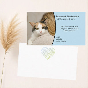Carte De Visite Photo Personnalisée De Pet Care Sur Arrière - plan