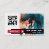 Carte De Visite Photo personnalisée et code QR, Youtube - Vlogger (Devant)