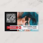 Carte De Visite Photo personnalisée et code QR, Youtube - Vlogger (Devant)