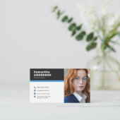 Carte De Visite Photo personnalisée moderne (Debout devant)