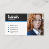 Carte De Visite Photo personnalisée moderne (Devant)