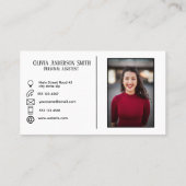 Carte De Visite Photo personnalisée moderne et contacts Blush (Dos)