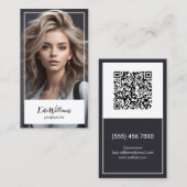 Carte De Visite Photo personnalisée par casque et code QR (Devant / Derrière)