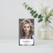 Carte De Visite Photo personnalisée par casque et code QR (Debout devant)