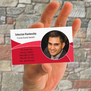 Carte De Visite Photo personnalisée professionnelle Abstraite Red