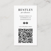 Carte De Visite Photo personnalisée QR Code Social Media Monogramm (Dos)