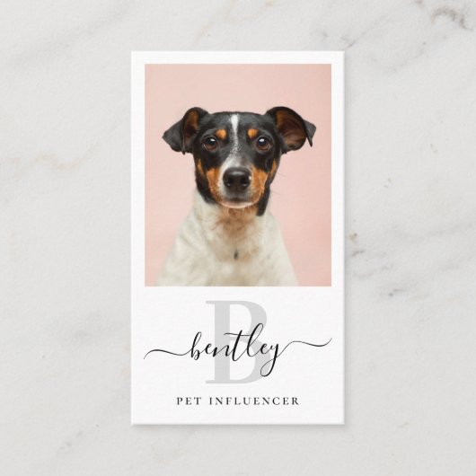 Carte De Visite Photo personnalisée QR Code Social Media Monogramm (Devant)