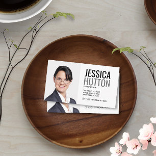 Carte De Visite Photo personnelle en noir et blanc