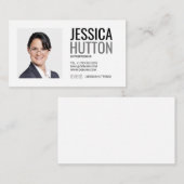 Carte De Visite Photo personnelle moderne en gras (Devant / Derrière)