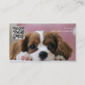 Carte De Visite Photo Pet Dog Influencer Social Media QR Code